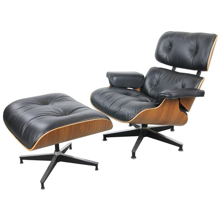 Herman Miller 670 Walnut Lounge and Ottoman by Charles and Ray Eames
