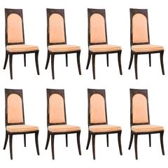 Set of Eight Mastercraft Burlwood Dining Chairs