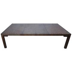 Bernhard Rohne for Mastercraft Burled Walnut and Brass Extendable Dining Table Bernhard Rohne for Mastercraft Burled Walnut and Brass Extendable Dining Table