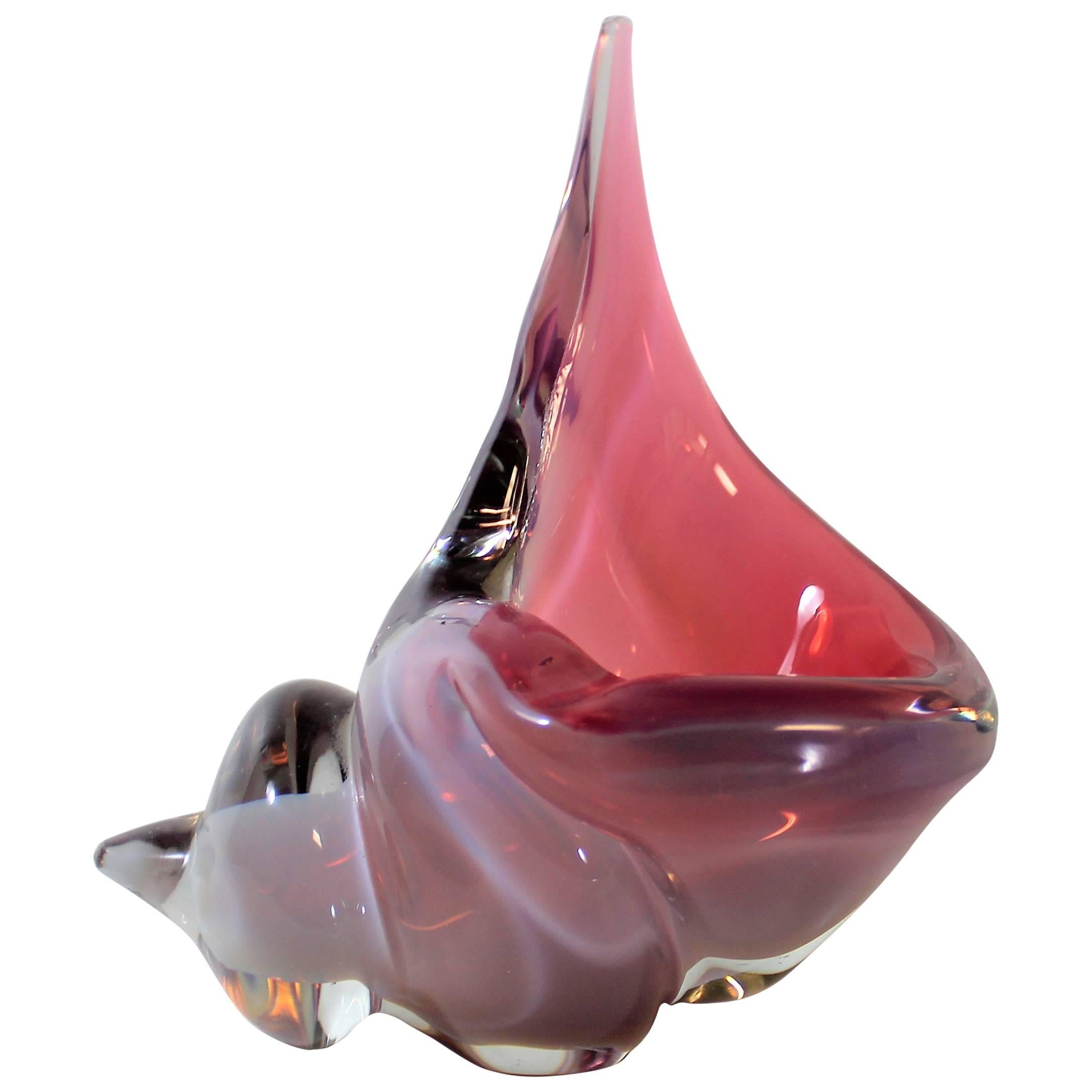 Murano Conch Shell Bowl or Vase Attributed to Alfredo Barbini