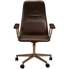 Mid-Century Leather Office Chair by Kevi