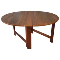 Vintage Mid-Century Scandinavian George III-Style Drop-Leaf Teak Table