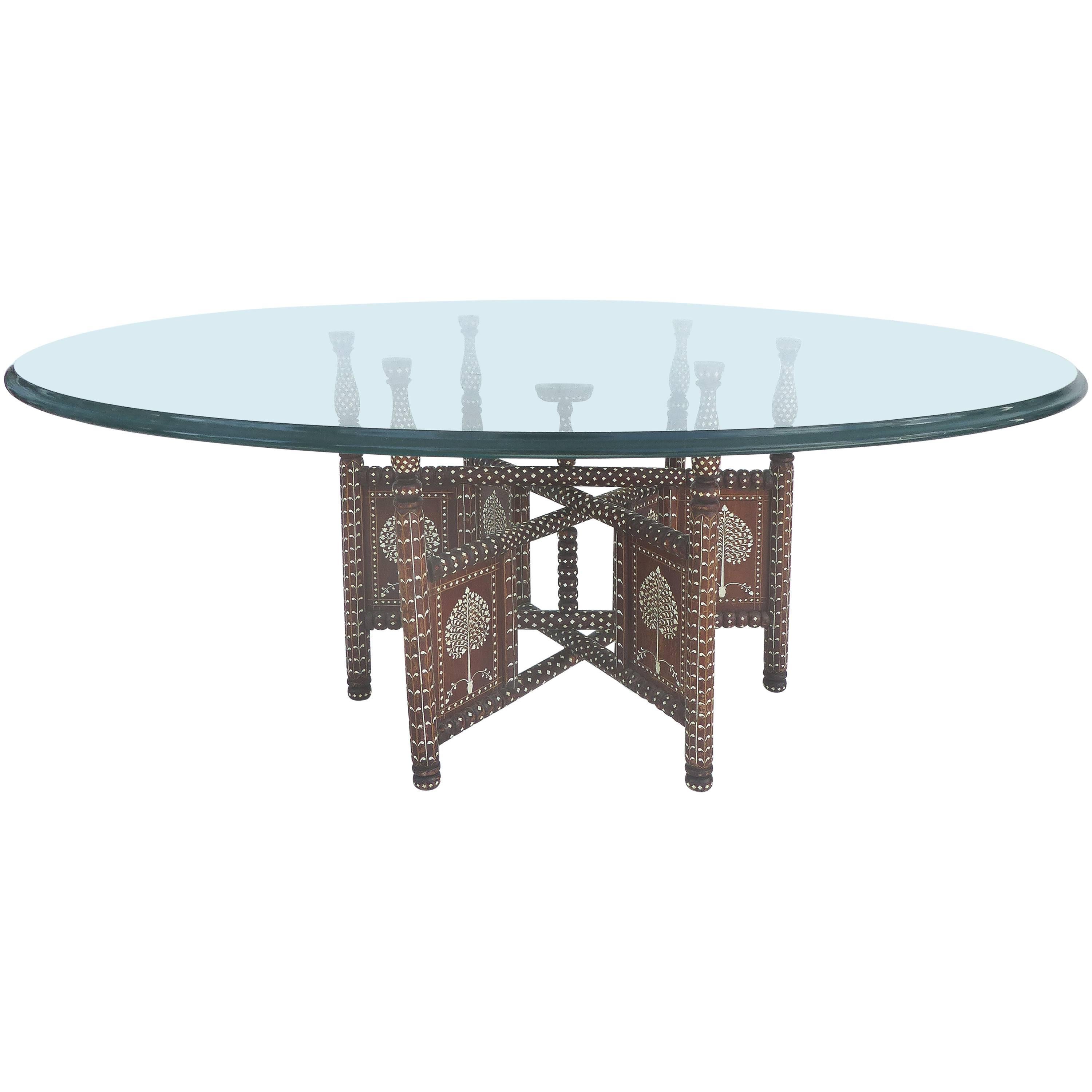 20th Century Morrocan Bone Inlaid Coffee Table