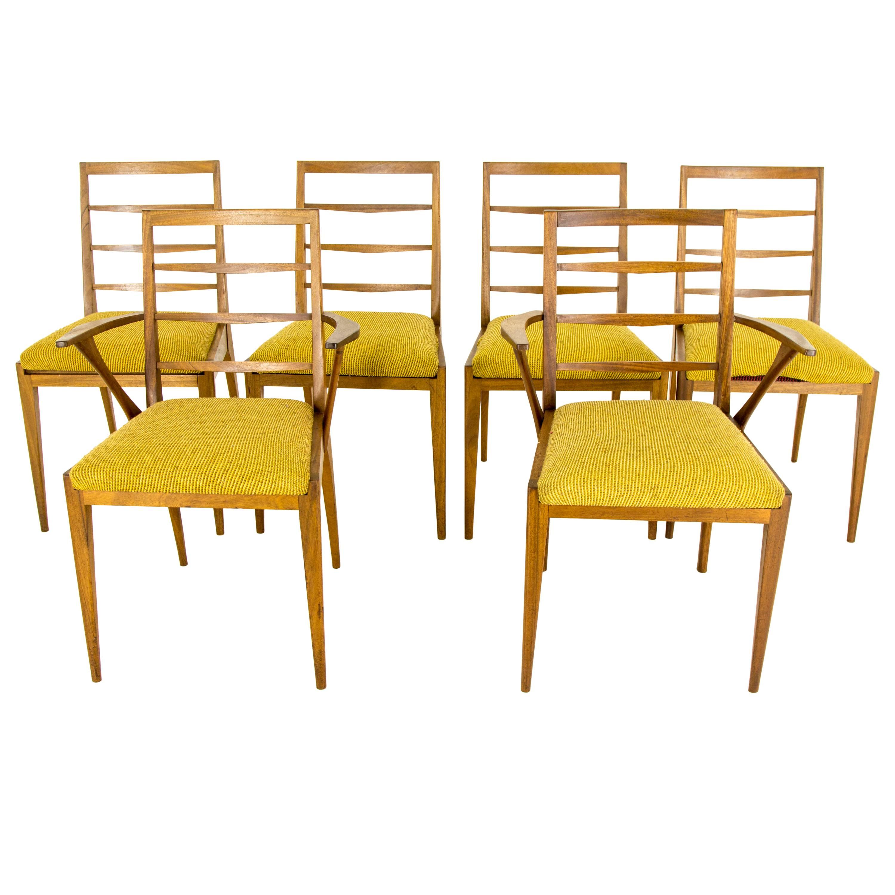 Vintage Mid-Century Modern Six Teak Dining Side Chairs by G Plan