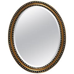 Stunning Large Irish Oval Mirror with Inset Paste Stones 4