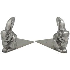 Pair of Art Deco Rabbit Bookends by George Nilsson for Gero, circa 1930s 9