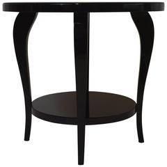 French Art Deco Black Lacquered Gueridon