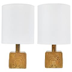 Pair of Petite Brass Table Lamps 4