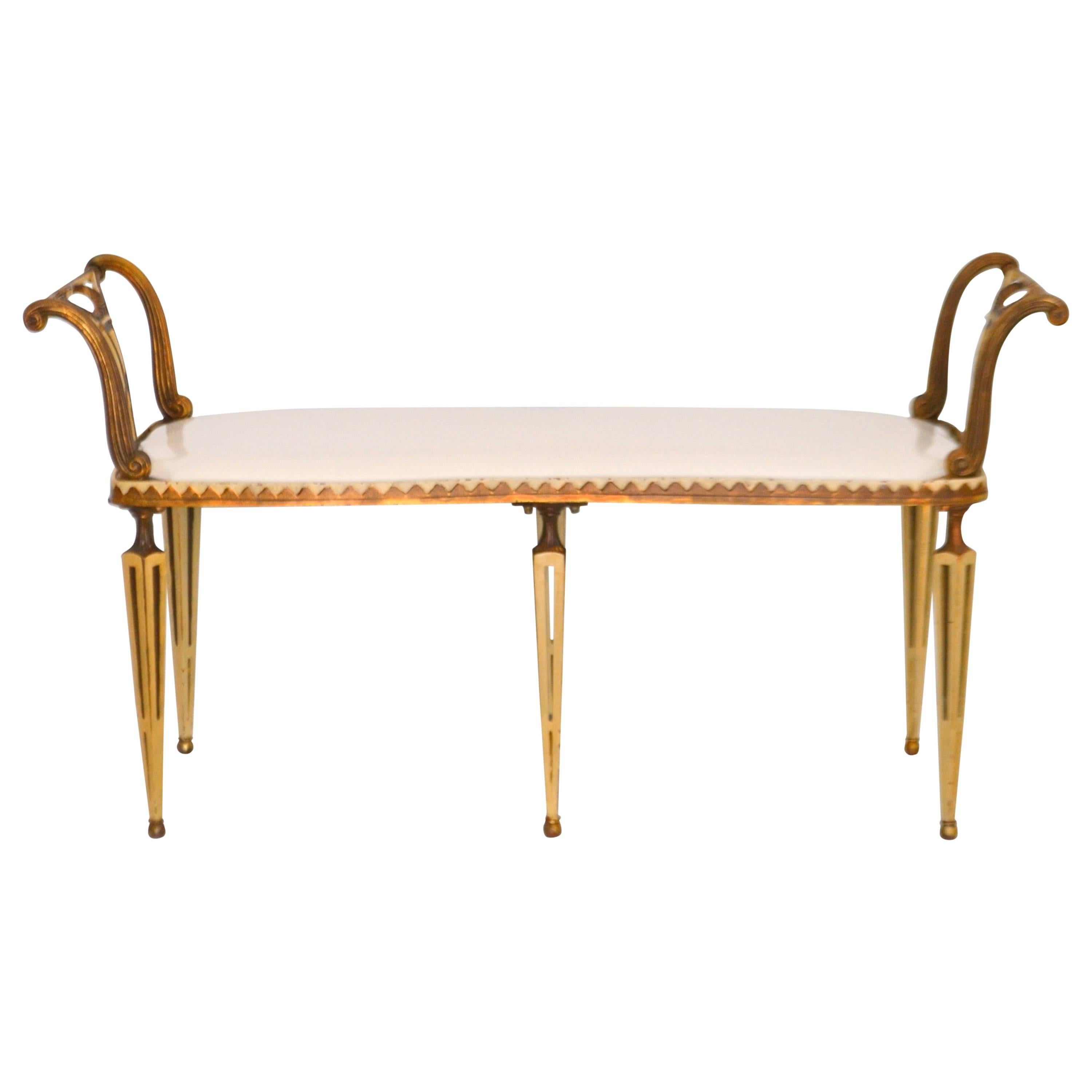 Regency Style Parcel-Gilt Bench