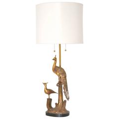Mid-Century Marbro Brass Peacock Form Table Lamp 5