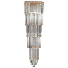 Italian Chandelier in Murano Glass, Transparent, 24-karat Gold, Limited Edition