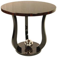 Side Table in the Art-Deco Style, Macassar Veneered, High Gloss Surface