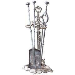 Antique 19th Century English Fire Tools, Fireplace Tool Set