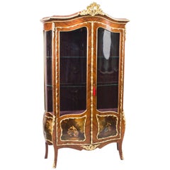 Antique 19th Century French Goncalo Alves  Vernis Martin Display Cabinet