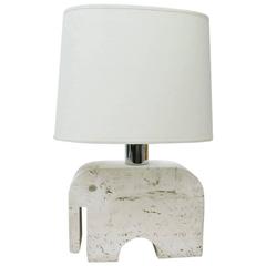 Elephant Table Lamp in Travertine by Fratelli Mannelli