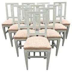 Used Set of Ten Swedish Gustavian Style Chairs