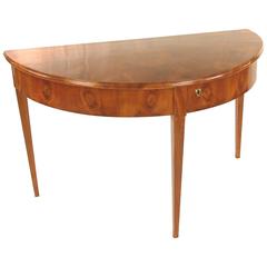 Demilune Console Table, Biedermeier Period, circa 1820, Cherry Tree 8