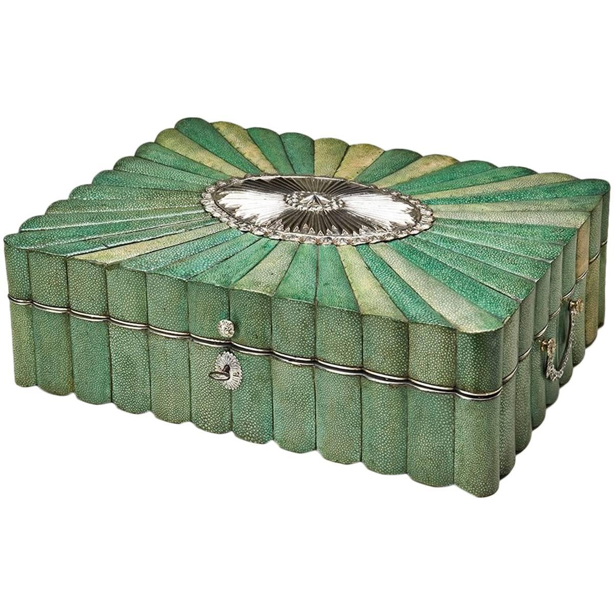 Shagreen and Silver-Gilt Casket, Louis XVI Period, French or Russian