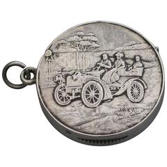 Rare Edwardian Antique Silver Vintage Car Vesta Case Rare Edwardian Antique Silver Vintage Car Vesta Case
