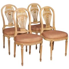 20th Century Group of Four French Lacquered and Gilt Chairs 5