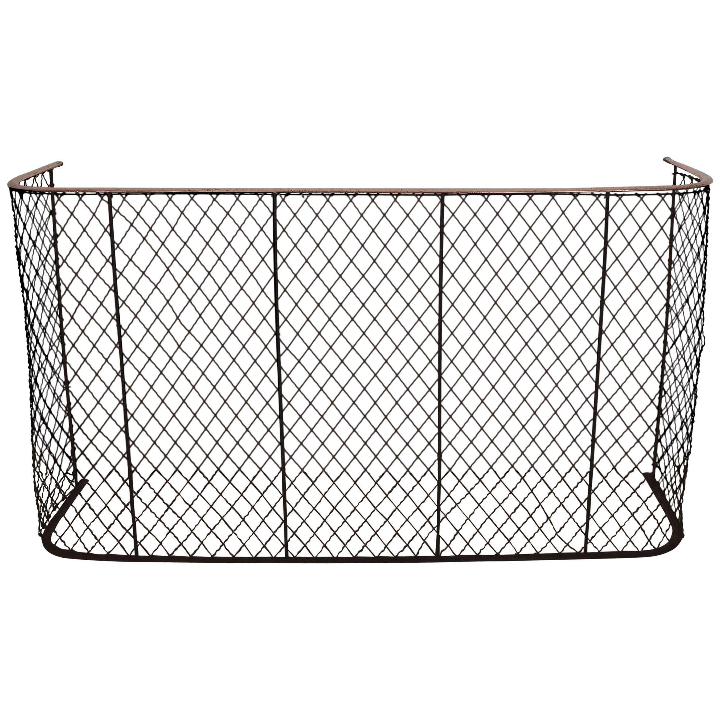 Antique Copper and Wire Mesh Fire Guard English, 19th Century