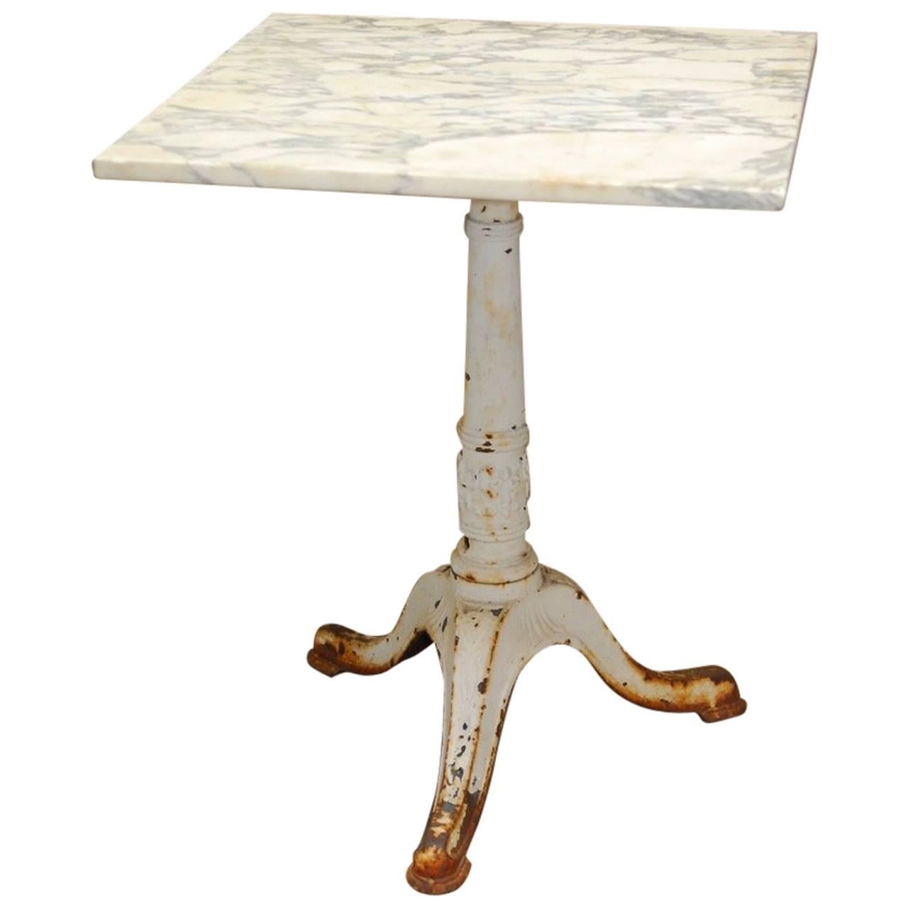 French Marble-Top Bistro Table