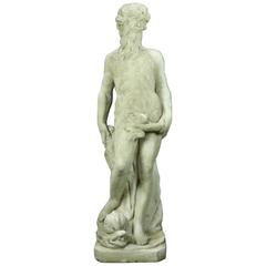 20th Century Vintage Classical Greek Figural Garden Sculpture of Poseidon