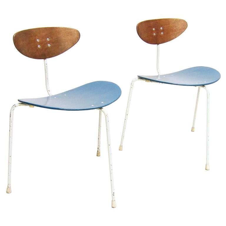 Two Rare Unicorn Chairs by Ernest Race