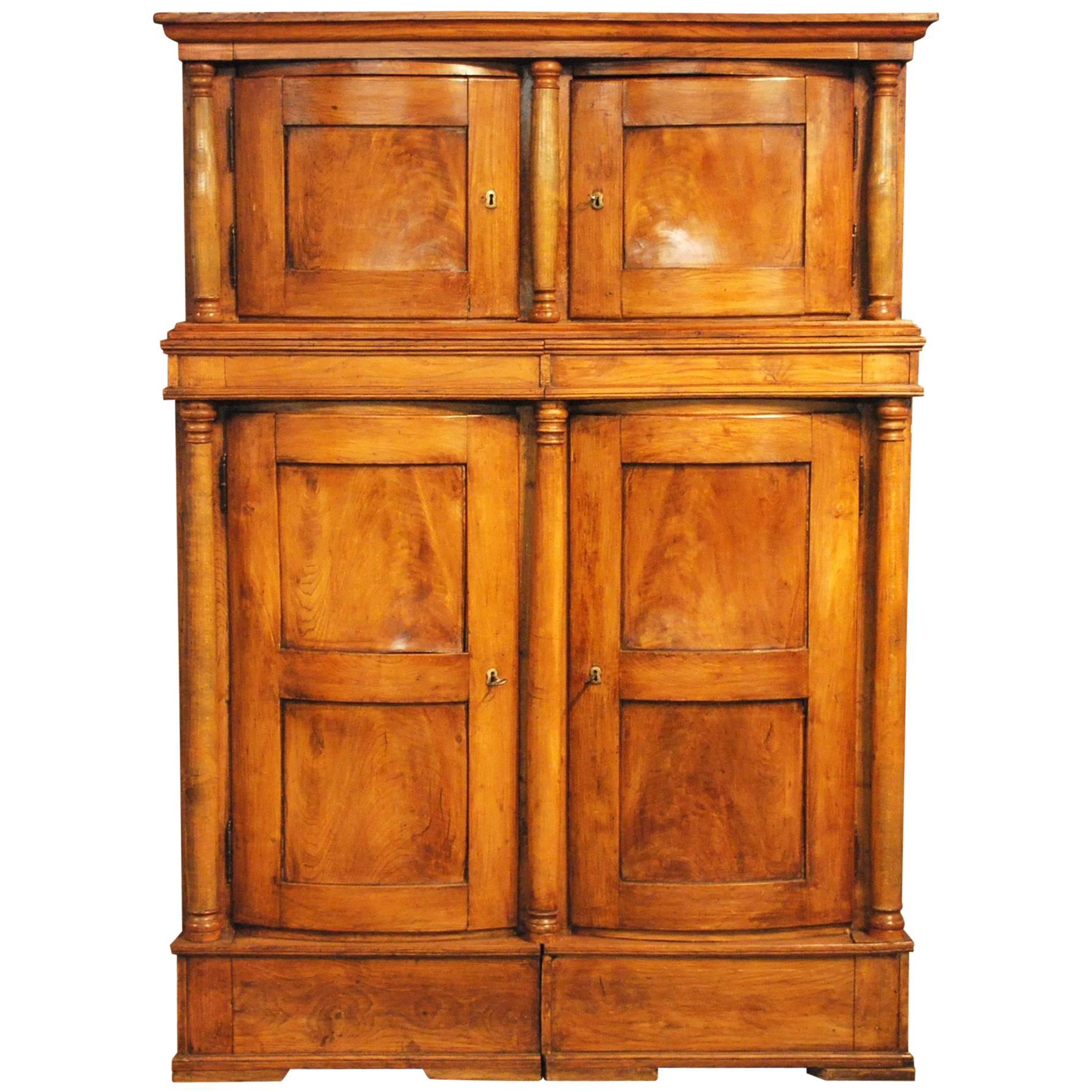 Antique Elmwood Four Door 'Hat' Cabinet, circa 1840 For Sale