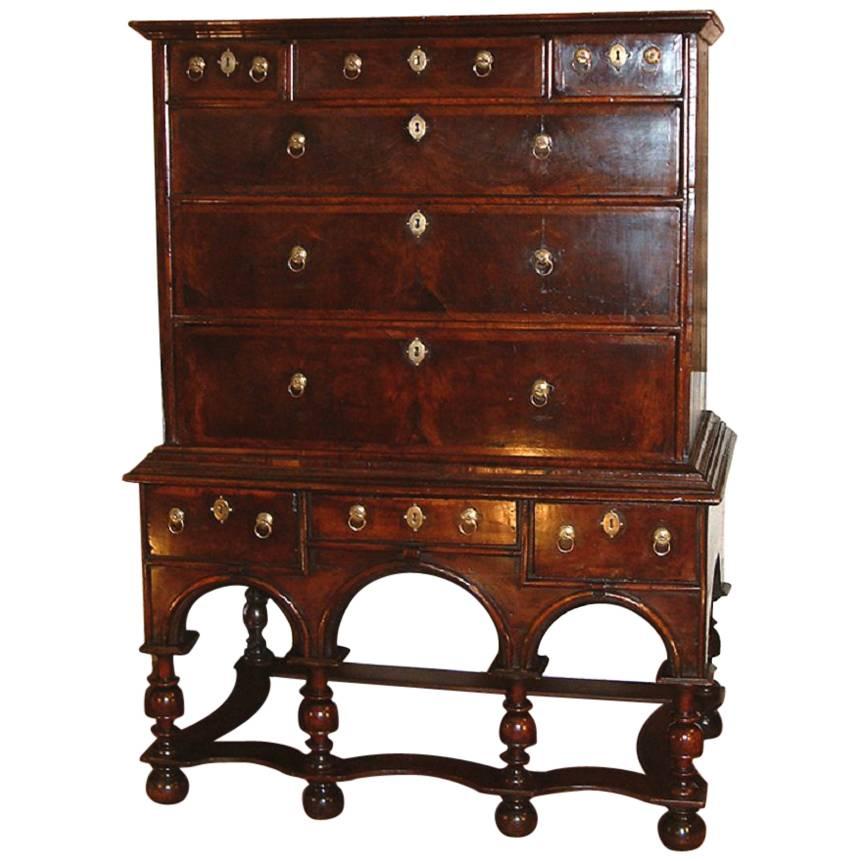 17th Century Walnut Chest on Stand Dating from circa 1690