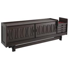 Large Guillerme and Chambron Dark Oak Credenza