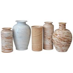 Collection Vintage Bitossi Italian Pottery Ceramic Raymor Marbleized Vases