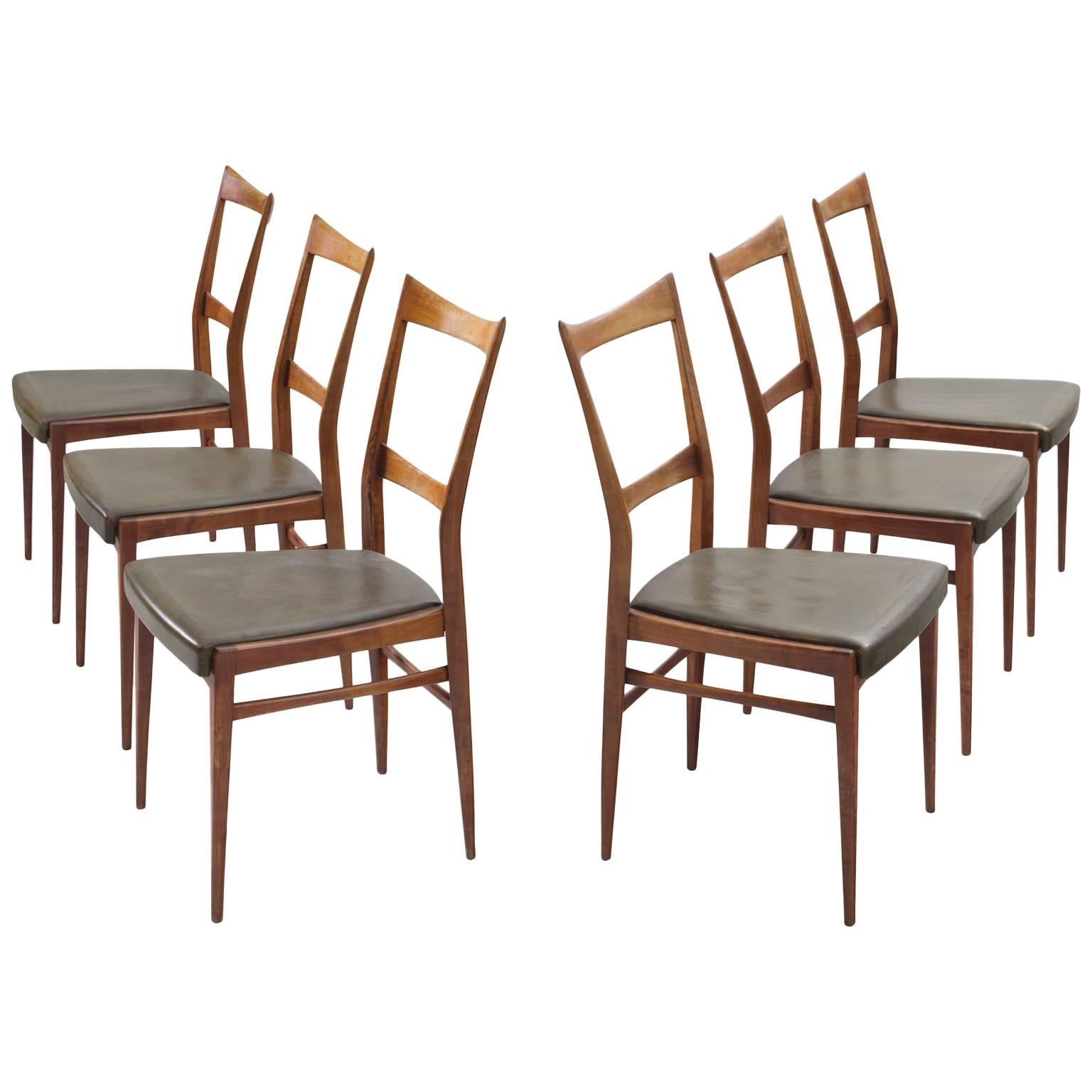 Scandinavian Dining Chairs in Walnut