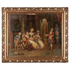 19th Century Baroque Oil Painting Rococo Scene 4