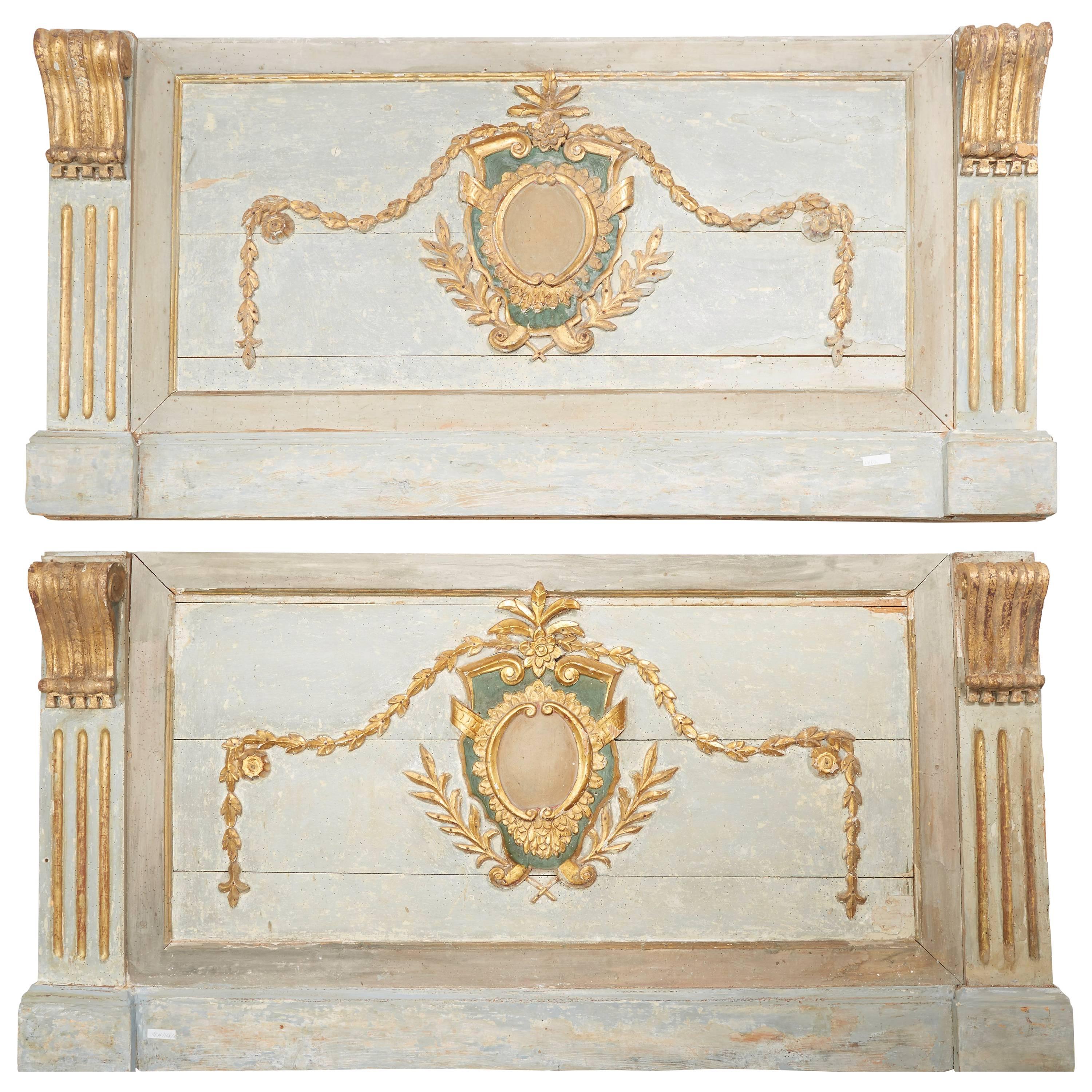 Pair of Italian 18th Century Boiserie Carved Giltwood Panels