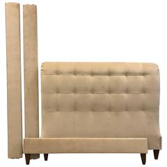 Hollywood Regency Tufted Queen Headboard/Footboard 8