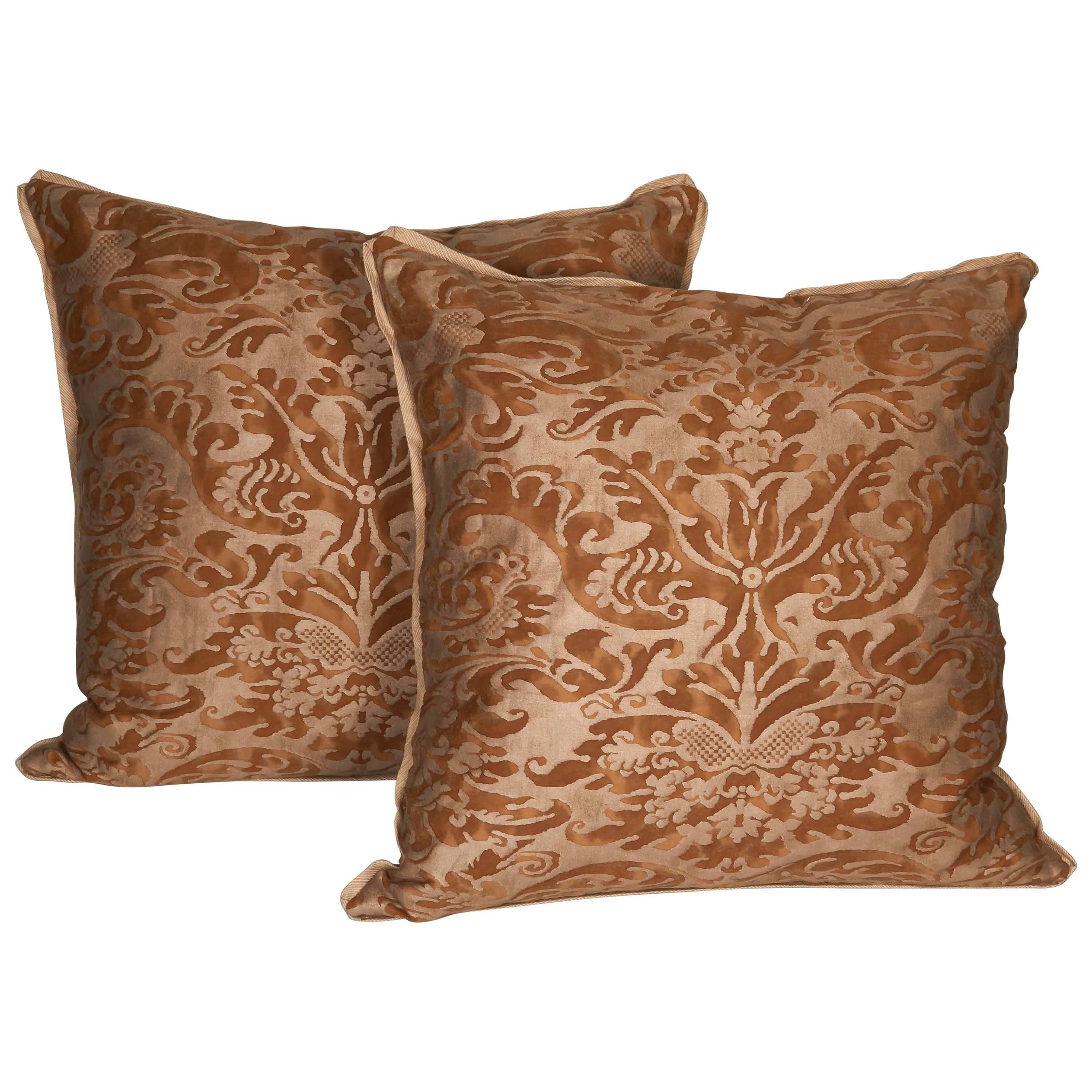 A Pair of Fortuny Fabric Cushions in the Sevigne Pattern 