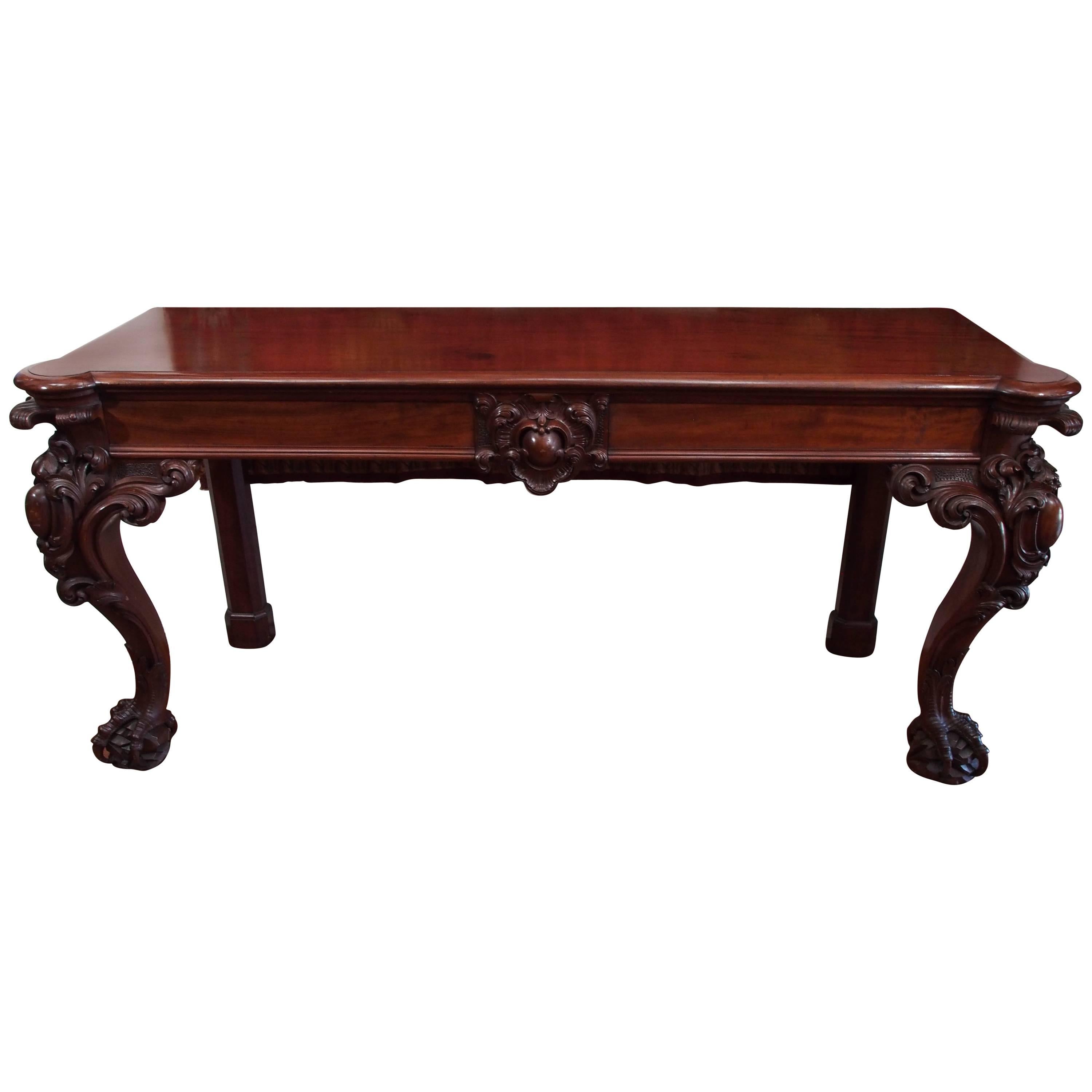 Large William IV Mahogany Serving Table For Sale
