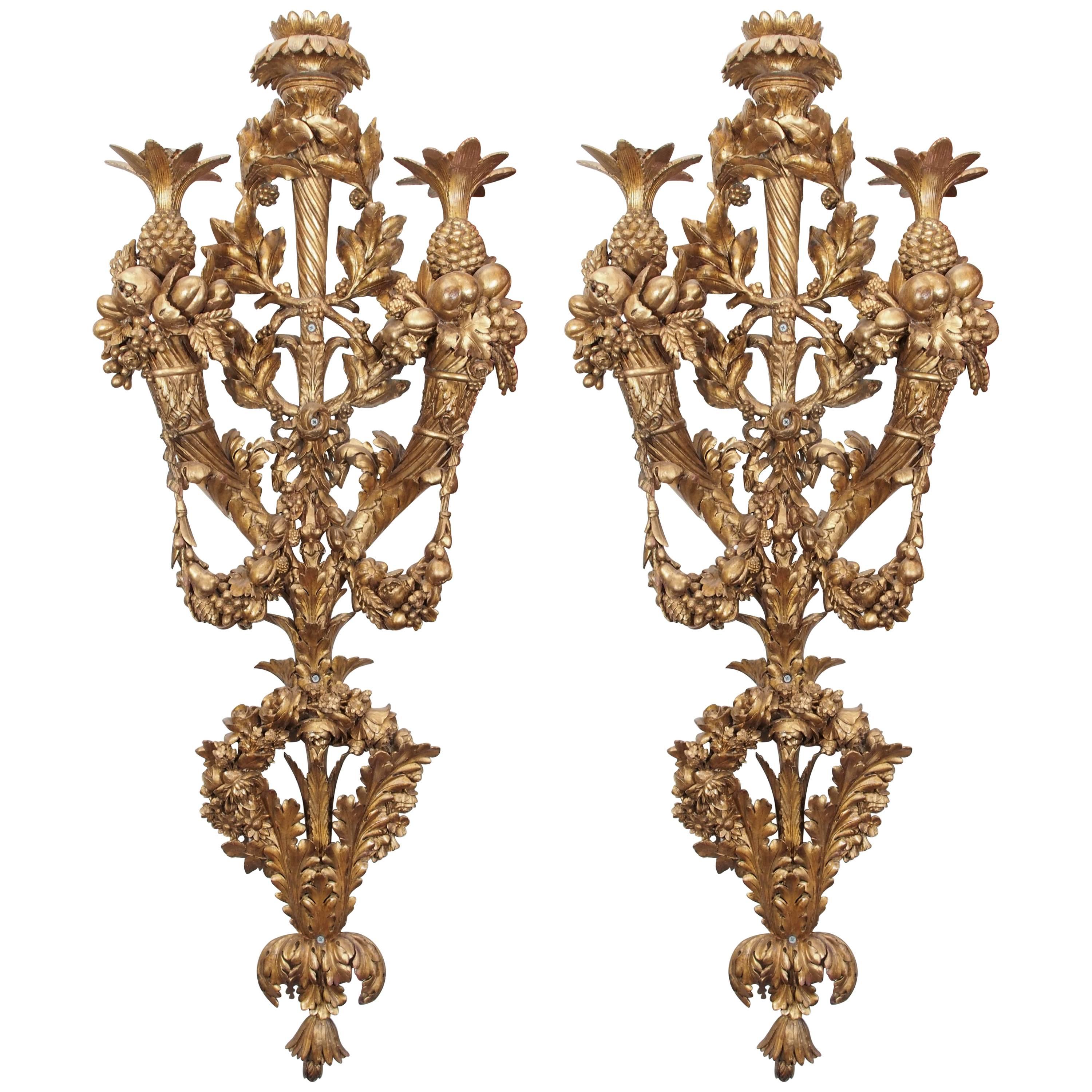 Carved Wood Wall Sconces