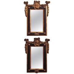 Pair of Italian Louis XVI Painted and Parcel-Gilt Mirrors Pair of Italian Louis XVI Painted and Parcel-Gilt Mirrors