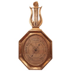 19th Century French Empire Gilt Barometer