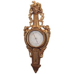 Louis XV Transition Louis XVI Barometer of Gilt Wood 7