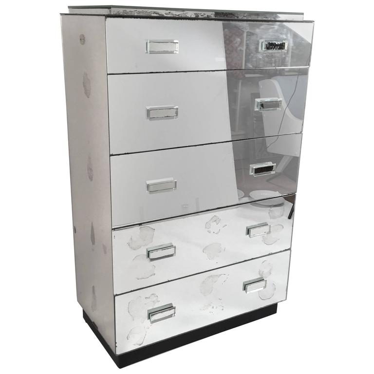 Art Deco Mirrored Glass Dresser at 1stDibs