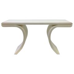 High Gloss Lacquered Console Table in the Manner of Karl Springer