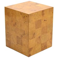 Milo Baughman Burl Patchwork Pedestal/ End Table by Thayer Coggin 5