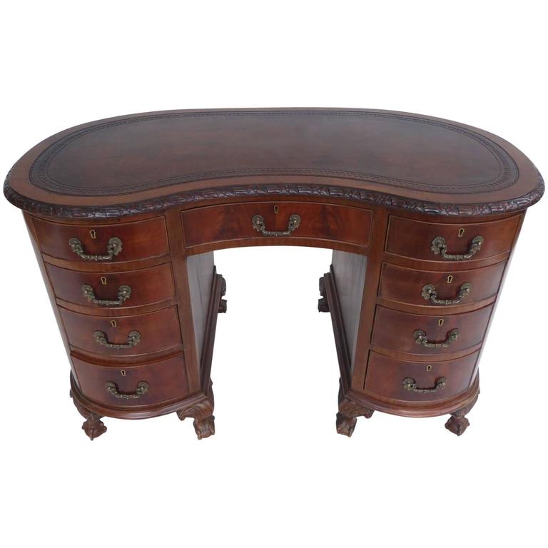 19th Century Solid Gany Kidney Shaped Desk At 1stdibs 19th Century Solid Gany Kidney Shaped Desk For