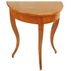 Biedermeier Demilune Console Table, Ash, circa 1830, Restored State 9