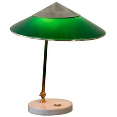 Stilux Desk Lamp in Nickel and Brass with Marble Base, Italy, 1950s