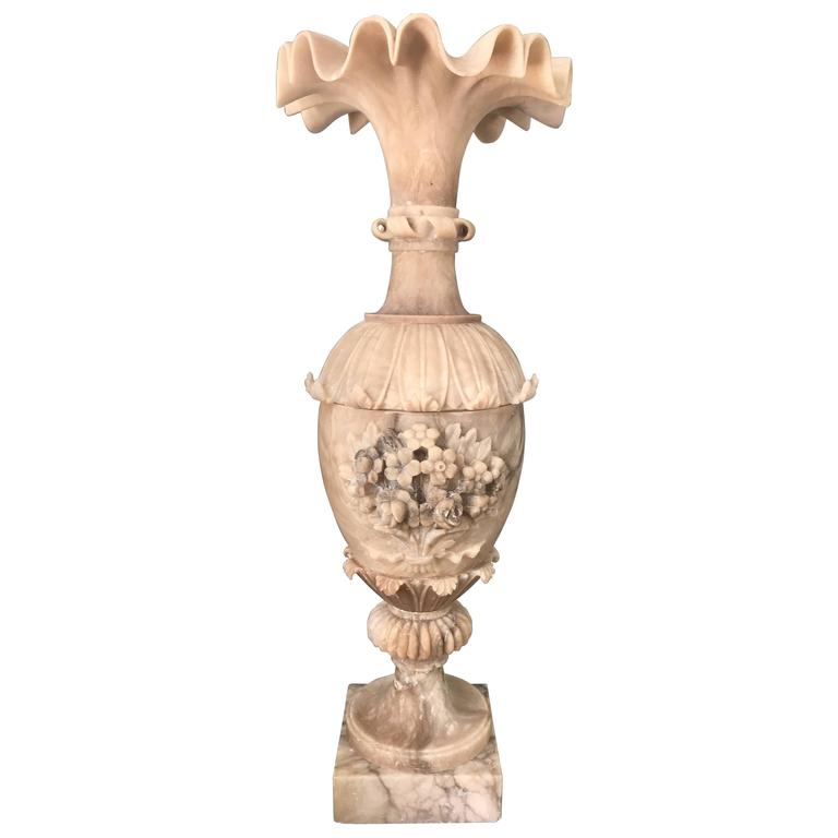 Tall Alabaster Vase For Sale at 1stdibs