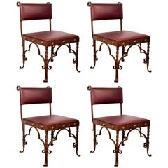 1920s Bronze over Iron Chairs, Set of Four